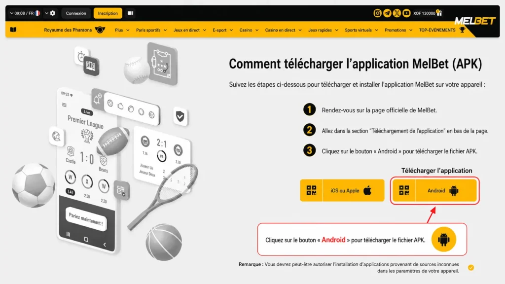 Melbet app Android